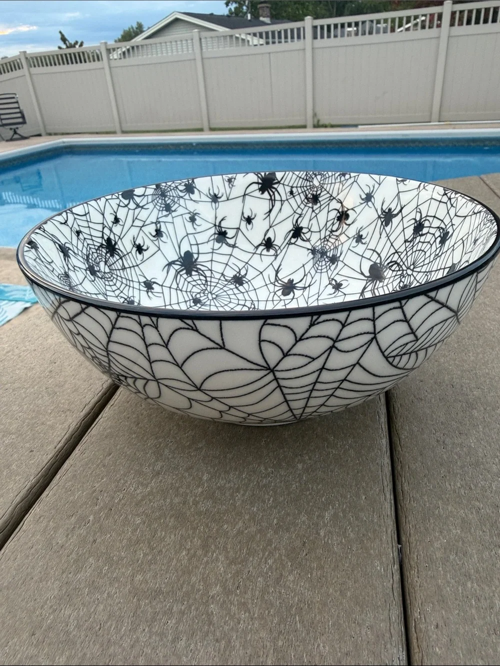 Halloween Skull & Spiderweb Serveware Set - Black and White